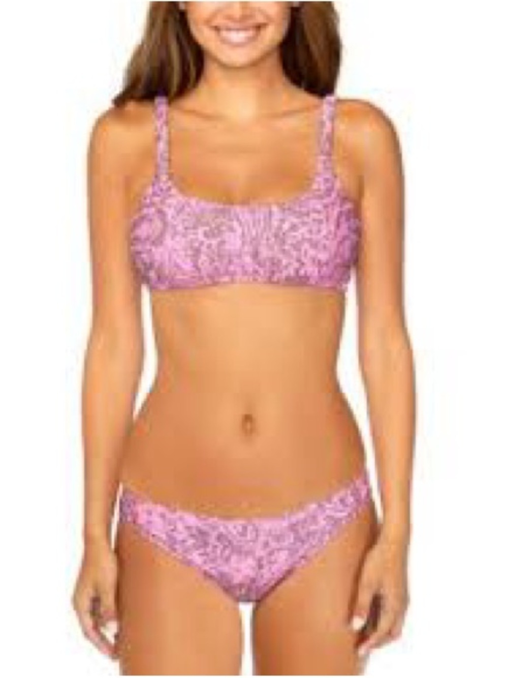 Raisins Pink Paisley Bikini Set High Waisted Bottoms Size XL